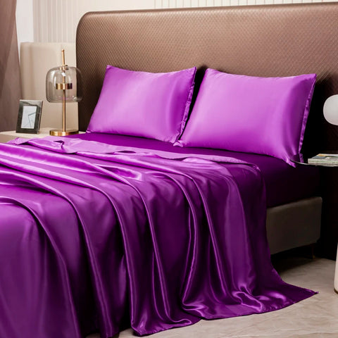 Luxury Satin Sheets - Silky Bedding Set with Pillowcases