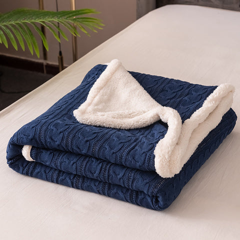 Oslo Sherpa Warm Blanket - Thicken Winter Reversible Throw