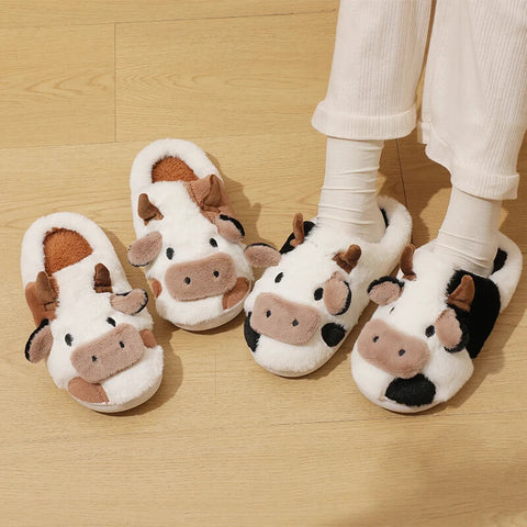 Cow Cozy Plush Slippers