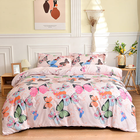 Pink Bedding Set - Butterfly Print (3PCS)
