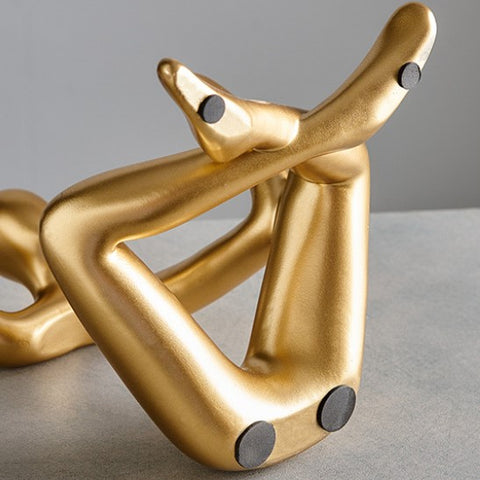 Golden Resin Wine Rack Sculpture