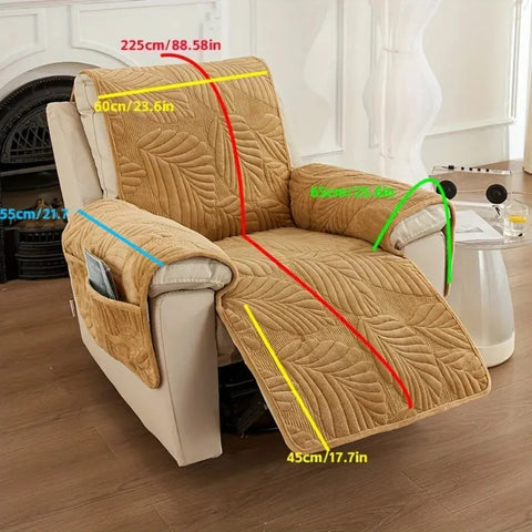 Verdant Leaf Pattern Recliner Cover