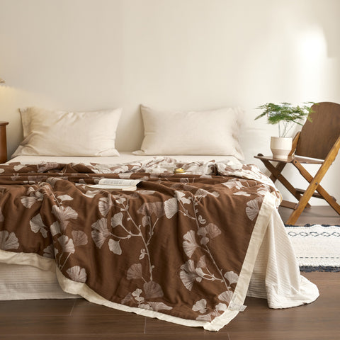 Ginkgo Leaf Cotton Quilt Reversible