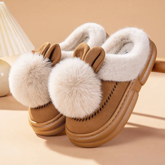 FLUFFY RABBIT FAUX FUR SLIPPERS