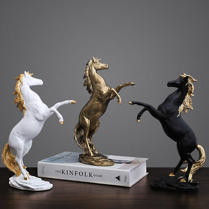 GRACEFUL GOLDEN HORSE SCULPTURE