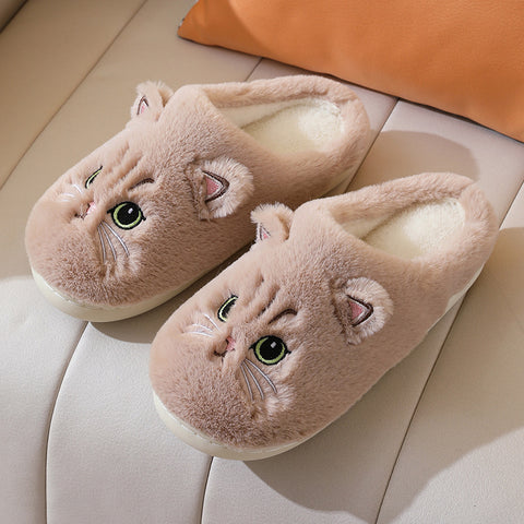 Women Cat Plush Slippers