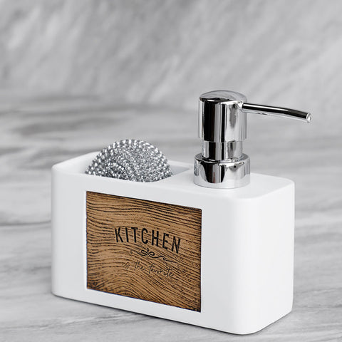 Kitchen Soap Dispenser with Sponge Holder