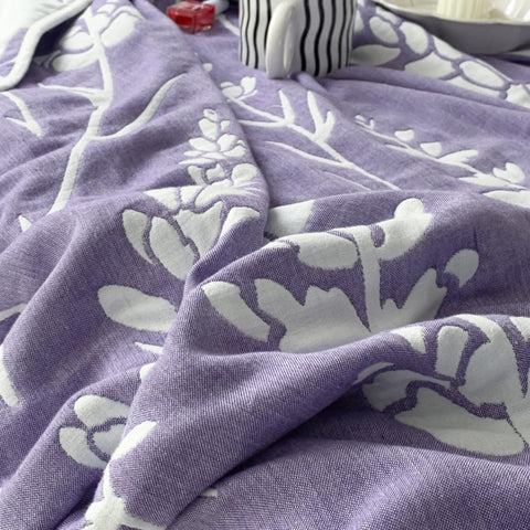 Purple Floral Cotton Quilt – Lavender Pattern
