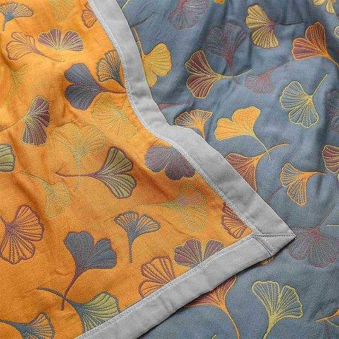 Ginkgo Dream Reversible Cotton Quilt