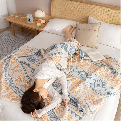 Cotton Muslin Quilt - Tribal Print