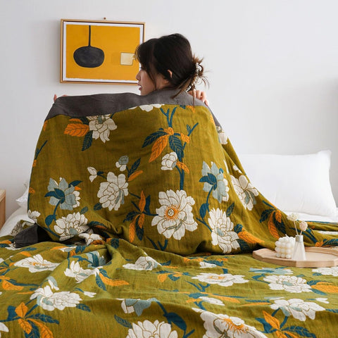 Moss Bloom Cotton Towel Quilt