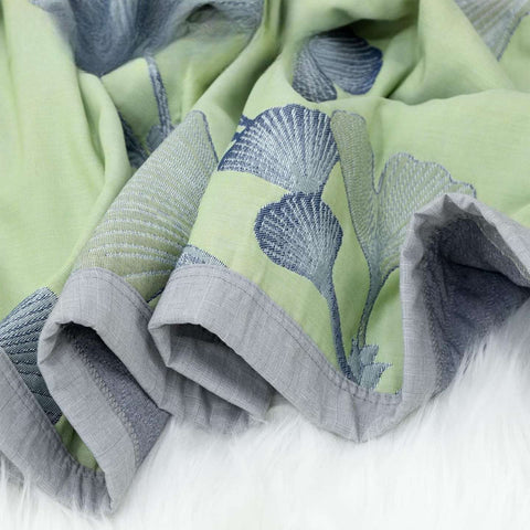 Cotton Quilt Blanket - Reversible Ginkgo Leaf Throw