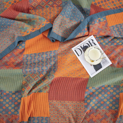 Cotton Woven Quilt with Patchwork Patterns - Skin Friendly & Soft