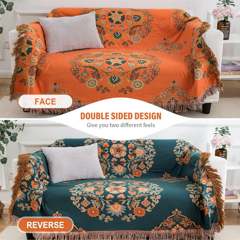 Terracotta Bloom Throw Blanket