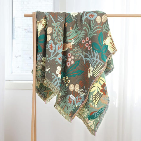 Jungle Tiger Cotton Throw