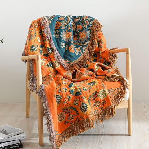 Terracotta Bloom Throw Blanket