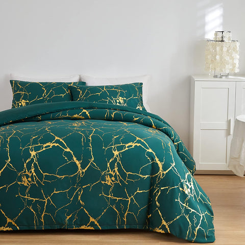 Emerald Marble Duvet Cover Set | Bedding Set(3PCS)
