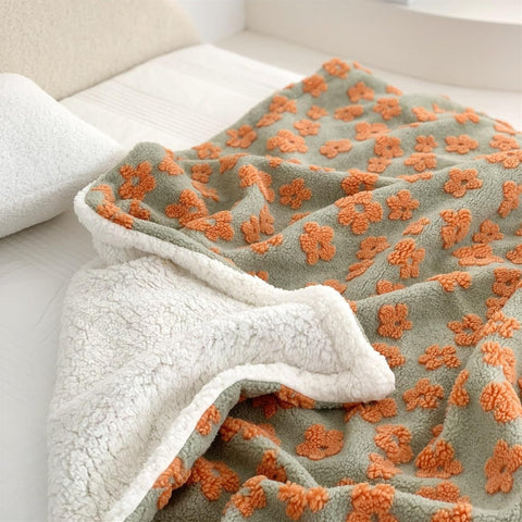 Floral Jacquard Warm Winter Blanket