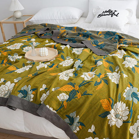 Moss Bloom Cotton Towel Quilt