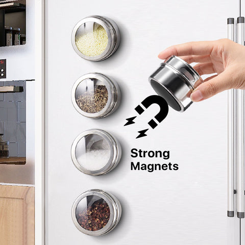 Magnetic Stainless Spice Tin Set
