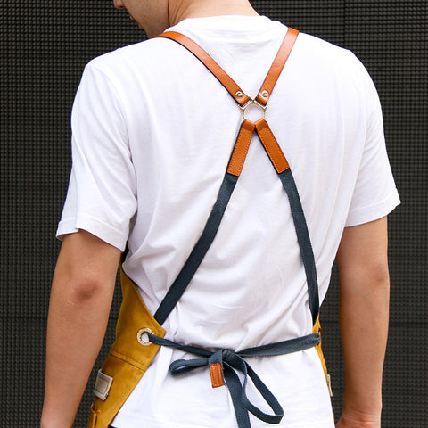 Denim Barista Apron with Pockets