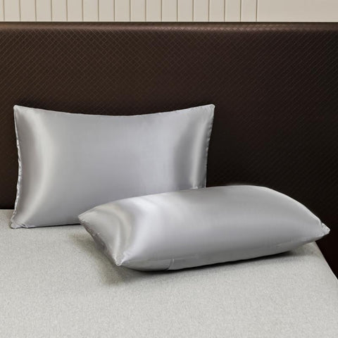 Luxury Silver Gray Satin Bedding & Bed Sheet Set