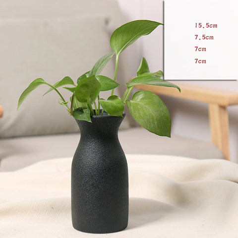 Matte Minimalist Ceramic Black & White Vase Set