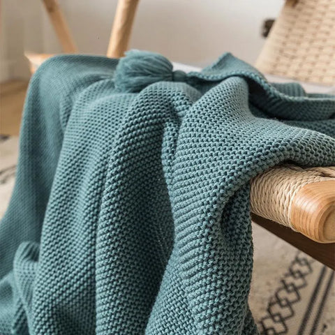 Golden Mustard Knit Throw Blanket