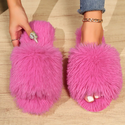 FROSTFLUFF OPEN-TOE SLIPPERS