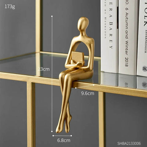 Gold Thinker Decor Statue