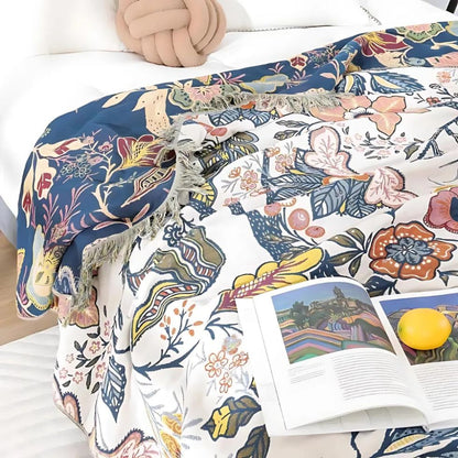 EDEN FLORA TASSELED THROW