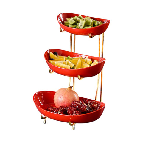 Ceramic Serving Bowls with Metal Stand