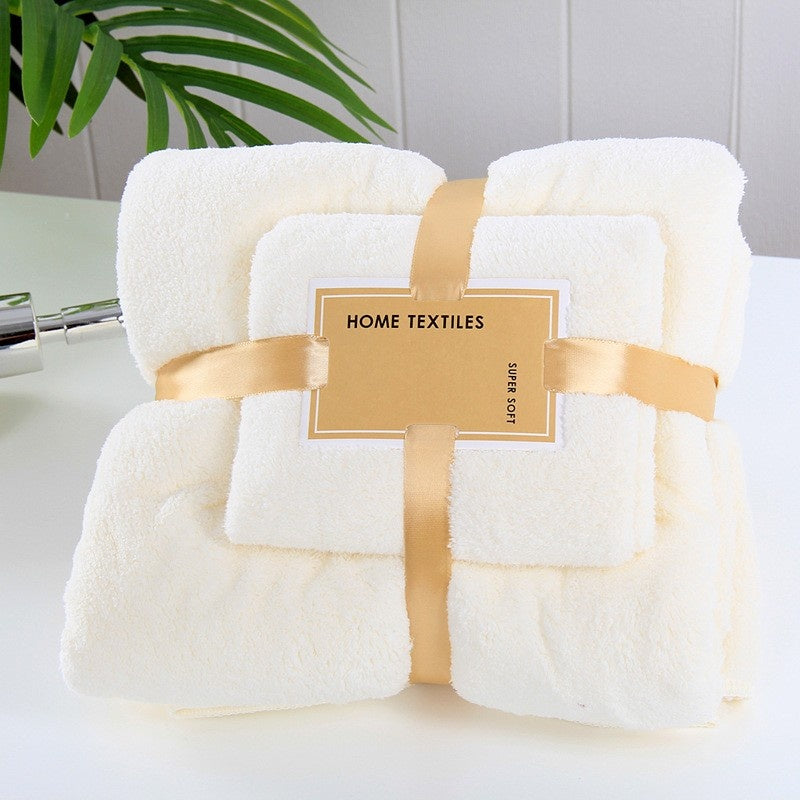 CORAL FLEECE BATH TOWEL SET