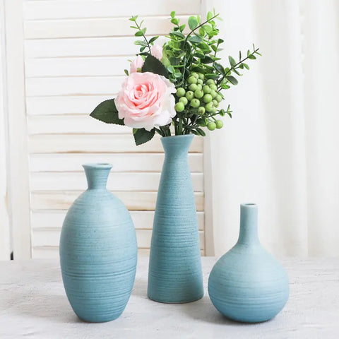 Minimalist Sage Ceramic Vase Set