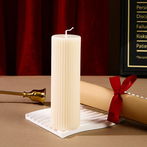 Blanc Ribbed White Candle