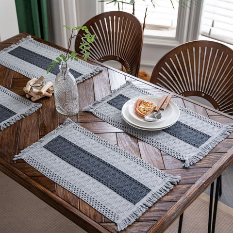 Boho Hempweave Tasseled Table Cloths
