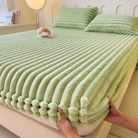 Quilted Velvet Fitted Bed Sheet