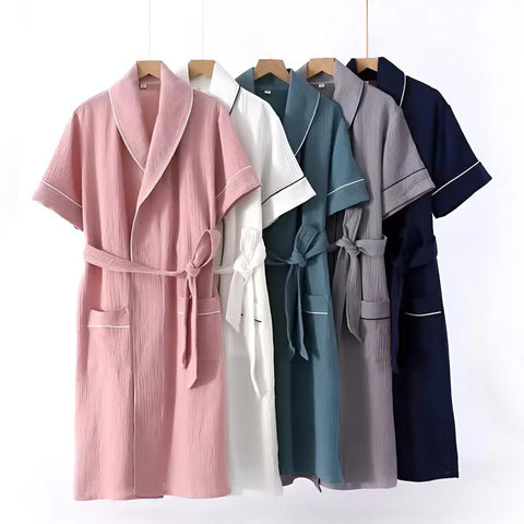 Hana Lightweight Cotton Gauze Bathrobe