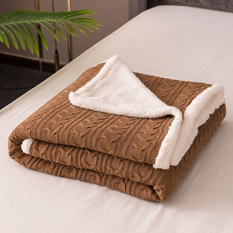 Oslo Sherpa Warm Blanket - Thicken Winter Reversible Throw