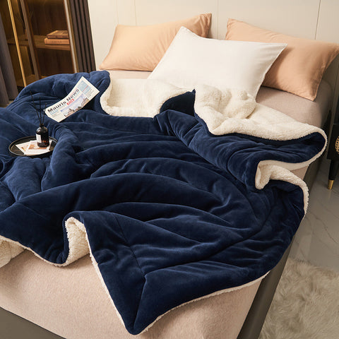 Sherpa Flannel Throw Blanket