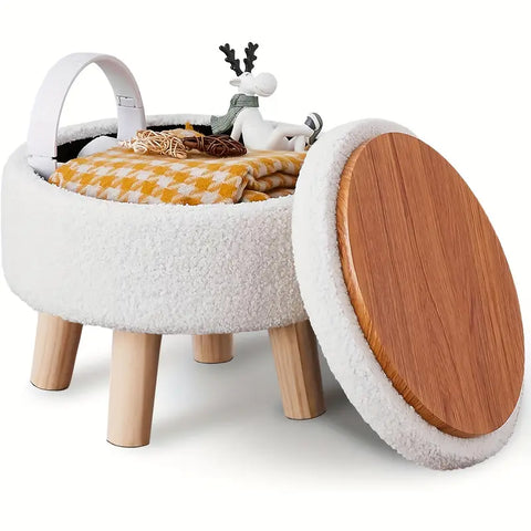 Teddy Velvet Storage Ottoman