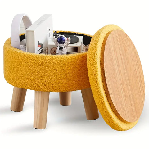 Teddy Velvet Storage Ottoman