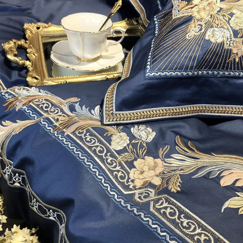 Royal Blue Egyptian Cotton Bedding Set