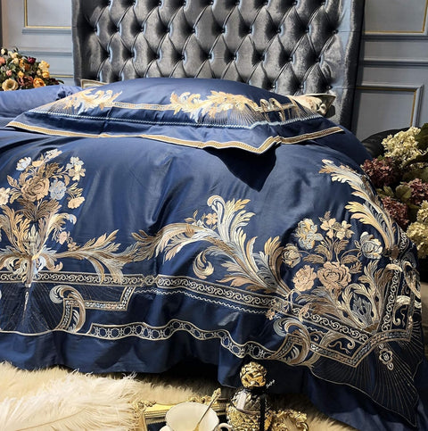 Royal Blue Egyptian Cotton Bedding Set