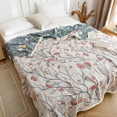 Cotton Woven Blanket - Hawthorn & Bullfinch Japanese Style