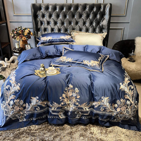 Royal Blue Egyptian Cotton Bedding Set
