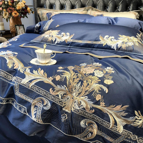Royal Blue Egyptian Cotton Bedding Set
