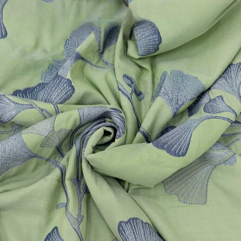 Cotton Quilt Blanket - Reversible Ginkgo Leaf Throw