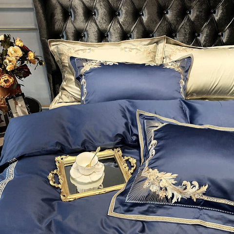 Royal Blue Egyptian Cotton Bedding Set
