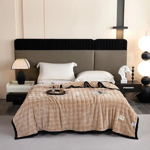 Kyoto Rabbit Plush Blanket - Warm Winter Throw